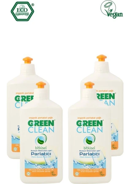 U Green Clean  Portakal Yağlı Bulaşık Makinesı Parlatıcı 500 ml 4 Lü Set