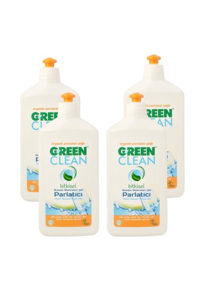 U Green Clean  Portakal Yağlı Bulaşık Makinesı Parlatıcı 500 ml 4 Lü Set