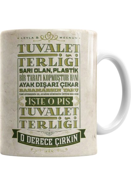 Leyla İle Mecnun Tuvalet Terliği Kupa Bardak Porselen