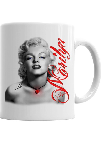 Red Marilyn Monroe Red Kupa Bardak Porselen