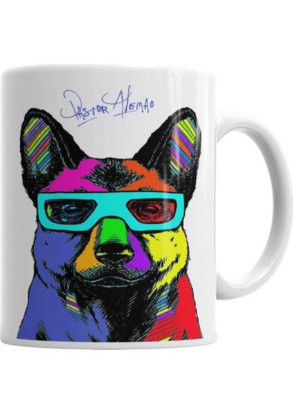 Pastor Alemao Pug Köpek Kupa Bardak Porselen