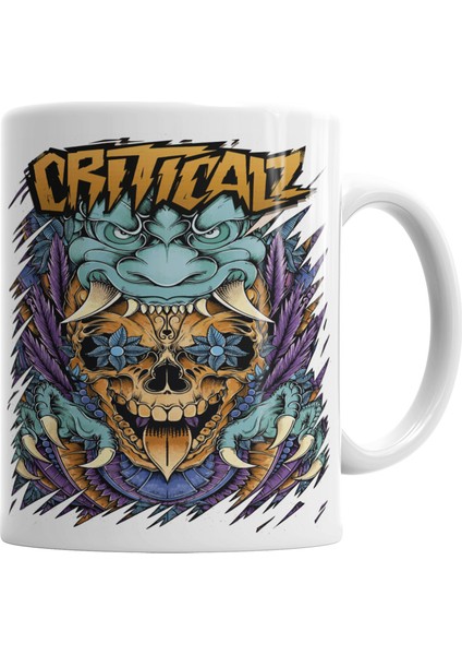 Criticalz Skull Tribal Kupa Bardak Porselen