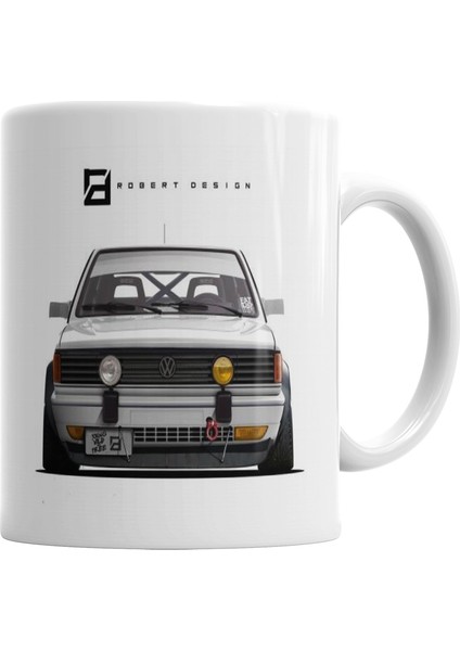Volkswagen Gol Quadrado Euro Race Style Kupa Bardak Porselen
