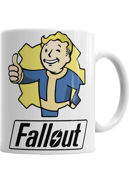 Baskı Dükkanı Fallout Vault Boy Kupa Bardak Porselen