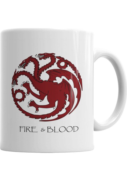 Casa Targaryen Goot Fire Ve Blood Kupa Bardak Porselen