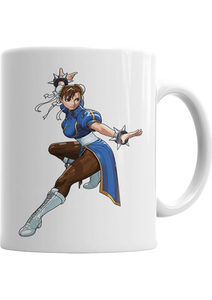 Street Fighter Chun Li Blue Kupa Bardak Porselen