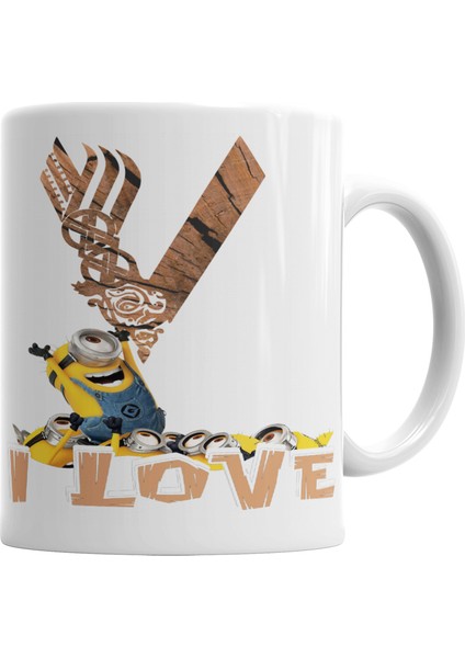 I Love Vikings Minions Kupa Bardak Porselen