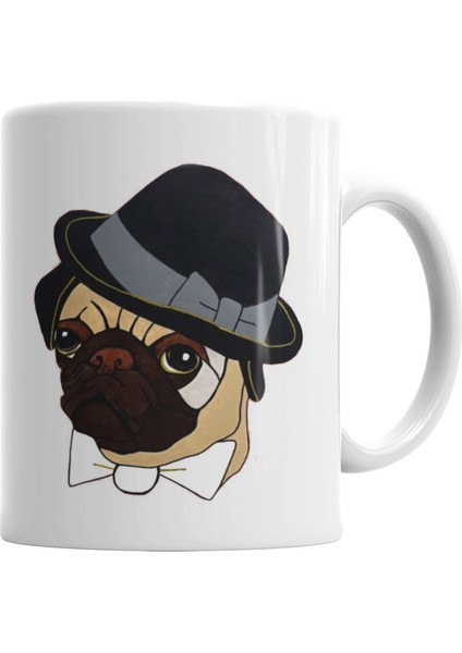 Pug Köpek Kupa Bardak Porselen