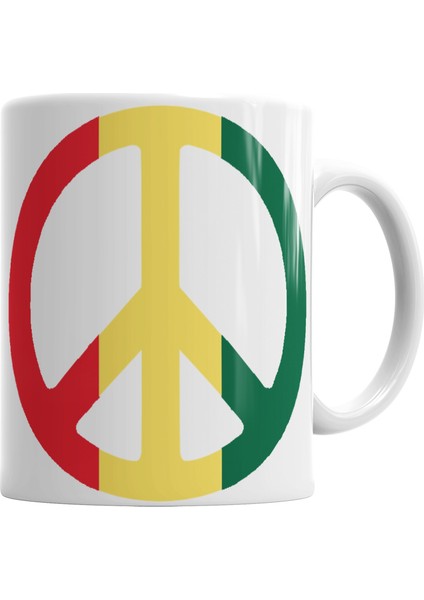 Peace Reggae Peace Barış Simge Kupa Bardak Porselen