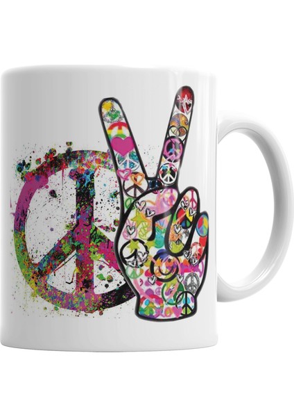Peace Barış Sİmge 2 Kupa Bardak Porselen