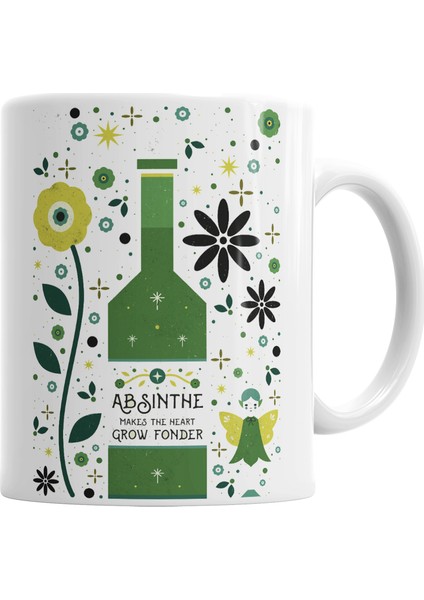 Absinthe Yeşil Peri Kupa Bardak Porselen