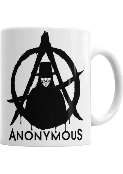 Anonymous V For Vendetta Kupa Bardak Porselen