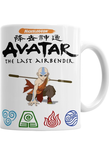 Avatar Anime Element Fire Water Earth Thunder Wind Kupa Bardak