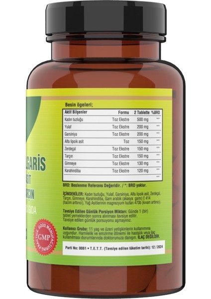 Berberis Vulgaris 120 Tablet Alpha Lipoic Acid Zerdeçal Tarçın Karahindiba