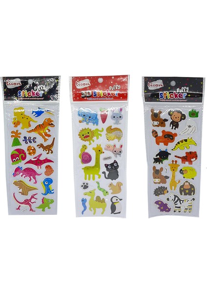 Puffy 3D Sticker 10'lu