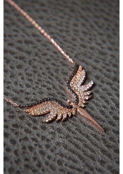 Kadın Melek Model Zirkon Taşlı 925 Ayar Gümüş Kolye indirimleri