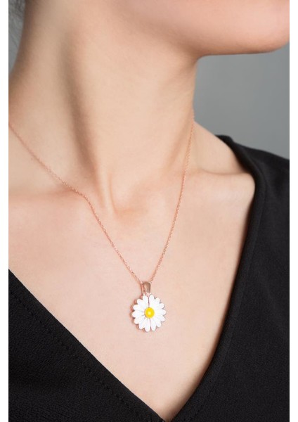 Kadın Canım Annem Yazılı Açılabilir Papatya Kolye Rose Kaplama 925 Ayar Gümüş Kolye modelleri