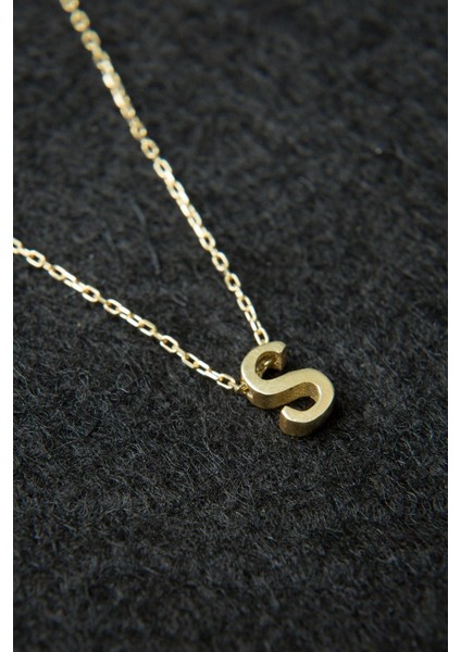 Kadın Üç Boyutlu S Harfi Rose Kaplama 925 Ayar Gümüş Kolye fırsatları