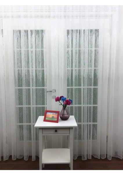 Spor Desen Dantel Tül Perde 200 x 260 Seyrek Pile 1/2
