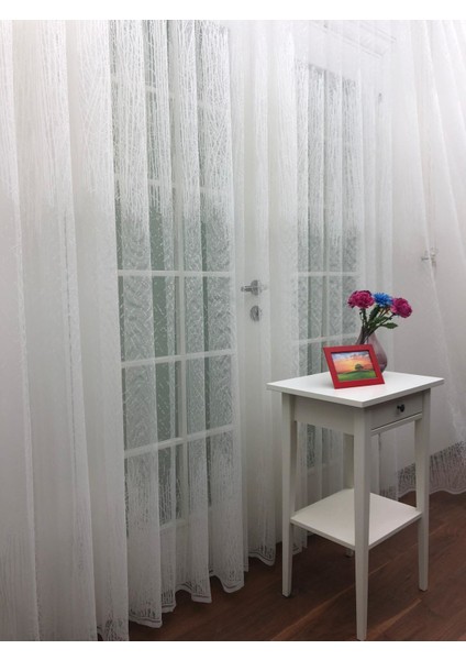 Spor Desen Dantel Tül Perde 200 x 260 Seyrek Pile 1/2