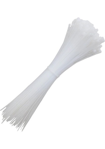 Beyaz Kablo Bağı Plastik Cırt Kelepçe 3.6X200Mm 100 Adet Beyaz 3.6X200 Mm