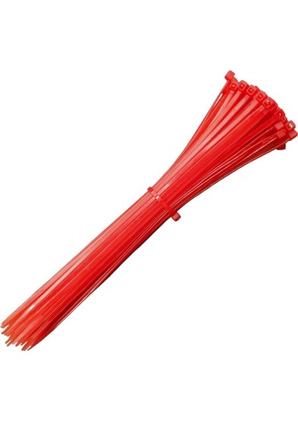 Kırmızı Kablo Bağı Plastik Cırt Kelepçe 3.6X200Mm 100 Adet Kırmızı 3.6X200 Mm