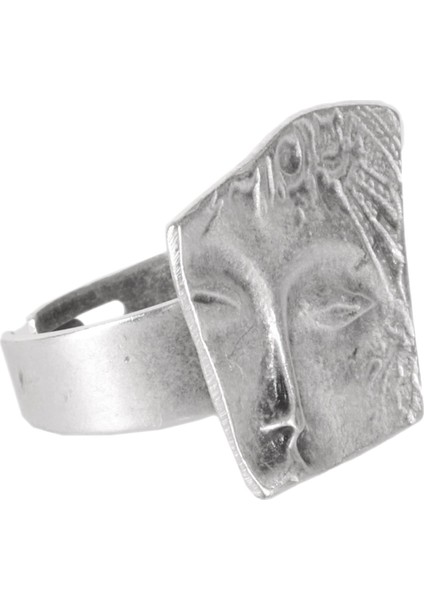 Kadın Antik Gümüş Kaplama Ayarlanabilir Uyuyan Güzel Silueti Yüzük
