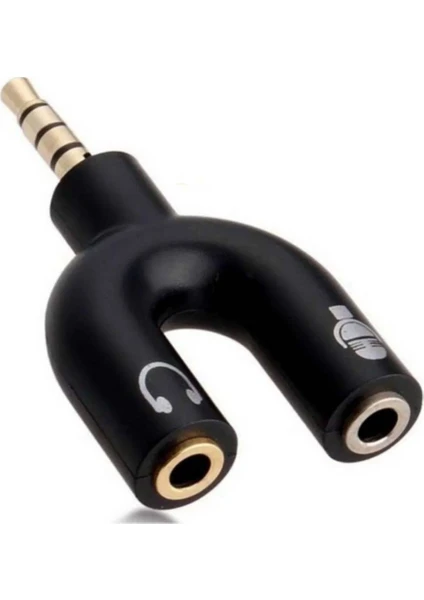 Stereo 3.5mm Aux Cep Telefonu Kulaklık ve Mikrofon Ayırıcı