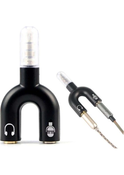 Stereo 3.5mm Aux Cep Telefonu Kulaklık ve Mikrofon Ayırıcı