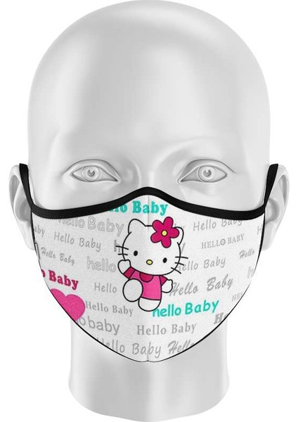 Çocuk Yıkanabilir Kumaş Maske Hello Baby