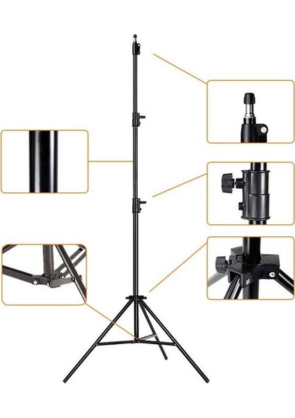 Paraflaş 3 Ayaklı Tripod Işık Ayağı 2,1 m