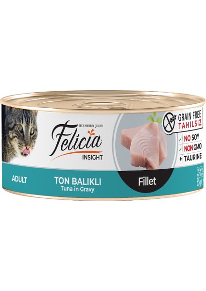 Tahılsız Ton Balıklı Fileto Yaş Kedi Konservesi 85 gr