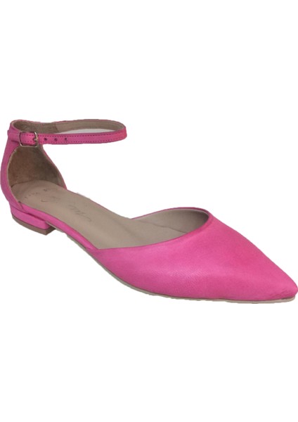 Pembe Deri Stiletto Babet