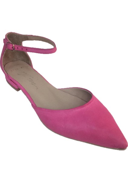 Pembe Deri Stiletto Babet