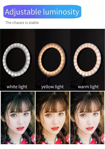 Ring Light LED 6'' Masa Lambası Masa Üstü Tablet Tutucu 2 In 1 Set