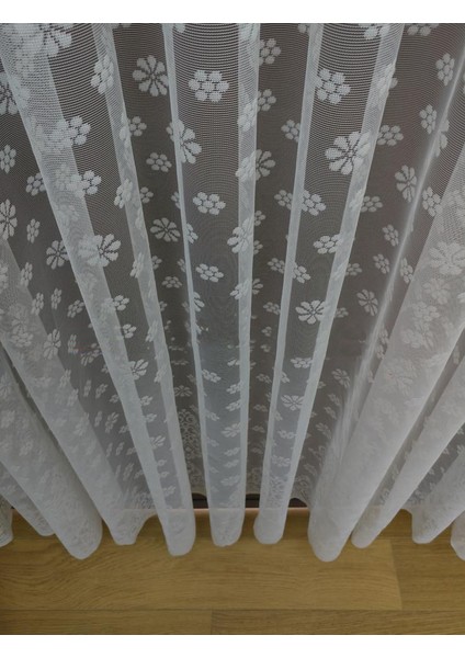 Çiçek Desen Dantel Tül Perde 400 x 250 Normal Pile 1/2.5