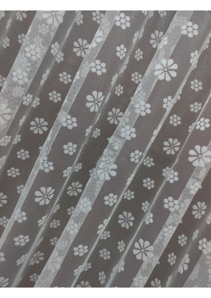 Çiçek Desen Dantel Tül Perde 400 x 250 Normal Pile 1/2.5