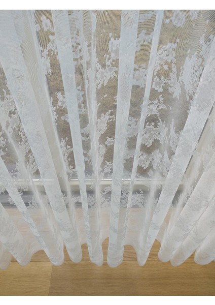 Spor Desen Dantel Tül Perde 100 x 260 Seyrek Pile 1/2