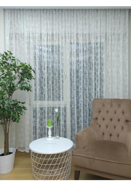 Spor Desen Dantel Tül Perde 450 x 260 Seyrek Pile 1/2