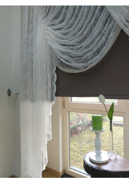 Spor Desen Dantel Kruvaze Perde 600 x 250 Kravuze 1/4