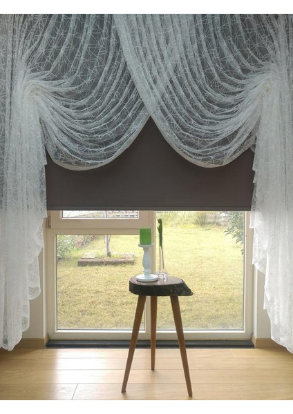 Spor Desen Dantel Kruvaze Perde 450 x 250 Kravuze 1/4