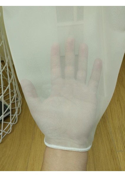 Ekru Tergal Düz Tül Perde 550 x 260 Seyrek Pile 1/2