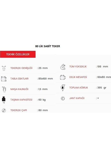 Sabit Servis Tekeri 80 Lik fiyatları