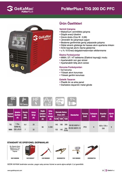 Plus Tıg 200 Dc Pfc (Tıg/Argon Kaynak Makinesi)