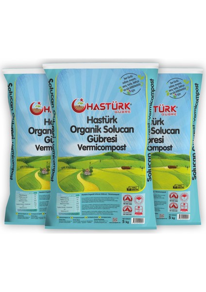 Organik Solucan Gübresi 3 x 5 Kg.