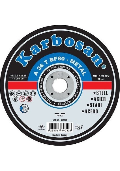 115 x 3 Metal Kesme Taşı 10'lu