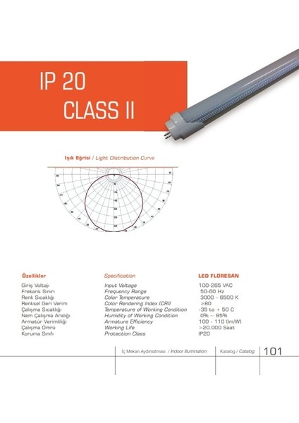 60Cm Led Floresan Ledtube Alüminyum Kasa 6500K Beyaz T8
