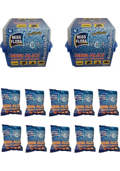 Miss Flora Nem Alıcı Rutubet Giderici 2 Adet 450 Gr + 10 Adet Yedek