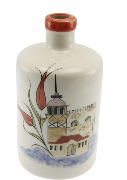 Otantik Çini Kız Kulesi Lale Model Mutfak Tipi Yağ Şişesi 900Ml