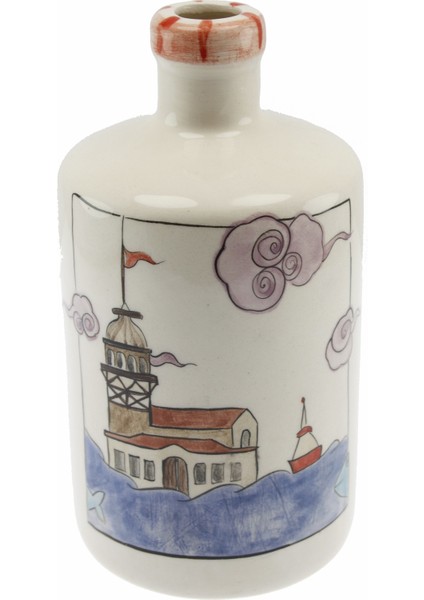 Otantik Çini Kız Kulesi Model Mutfak Tipi Yağ Şişesi 900Ml